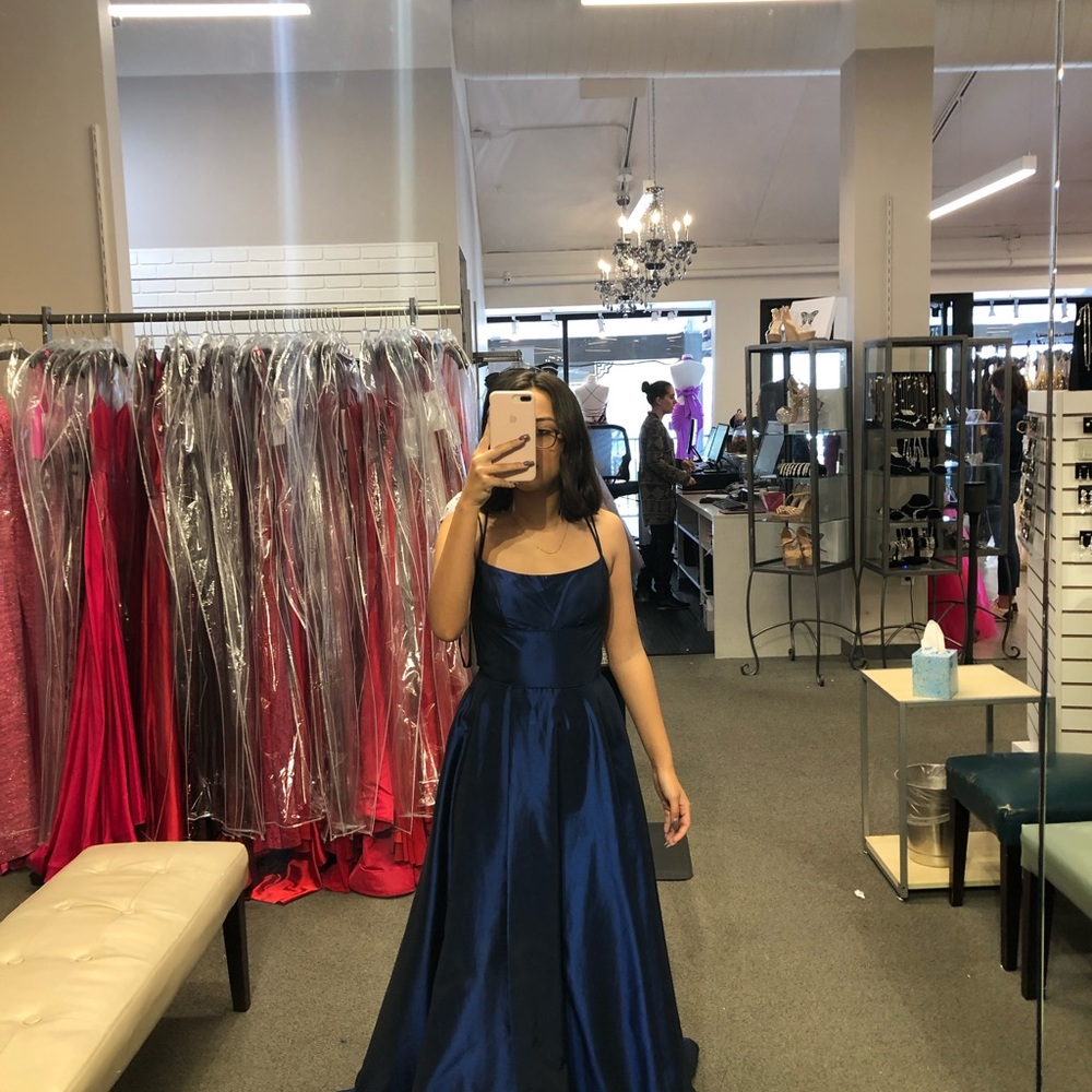 Elegant Blue Satin Gown